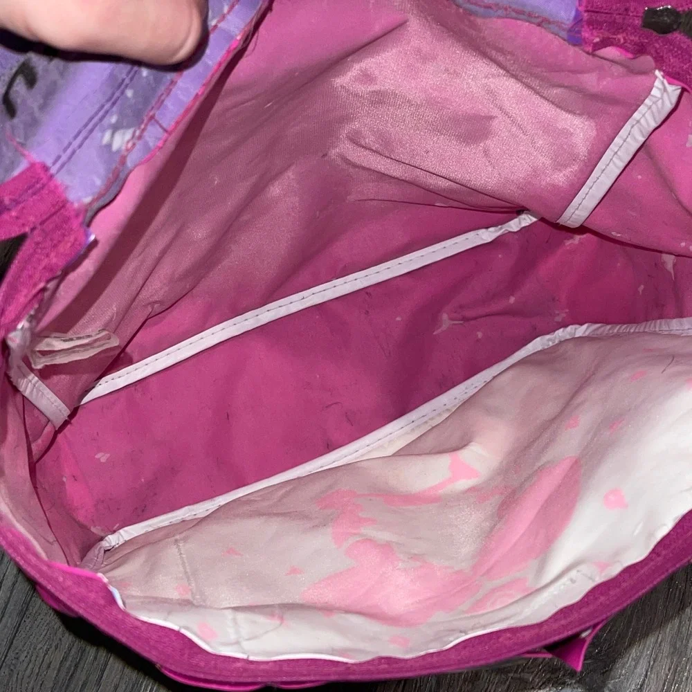 Vintage Disney Aladdin‎ Jasmine Genie Pink Purple Vinyl Backpack 90s Kids Bag